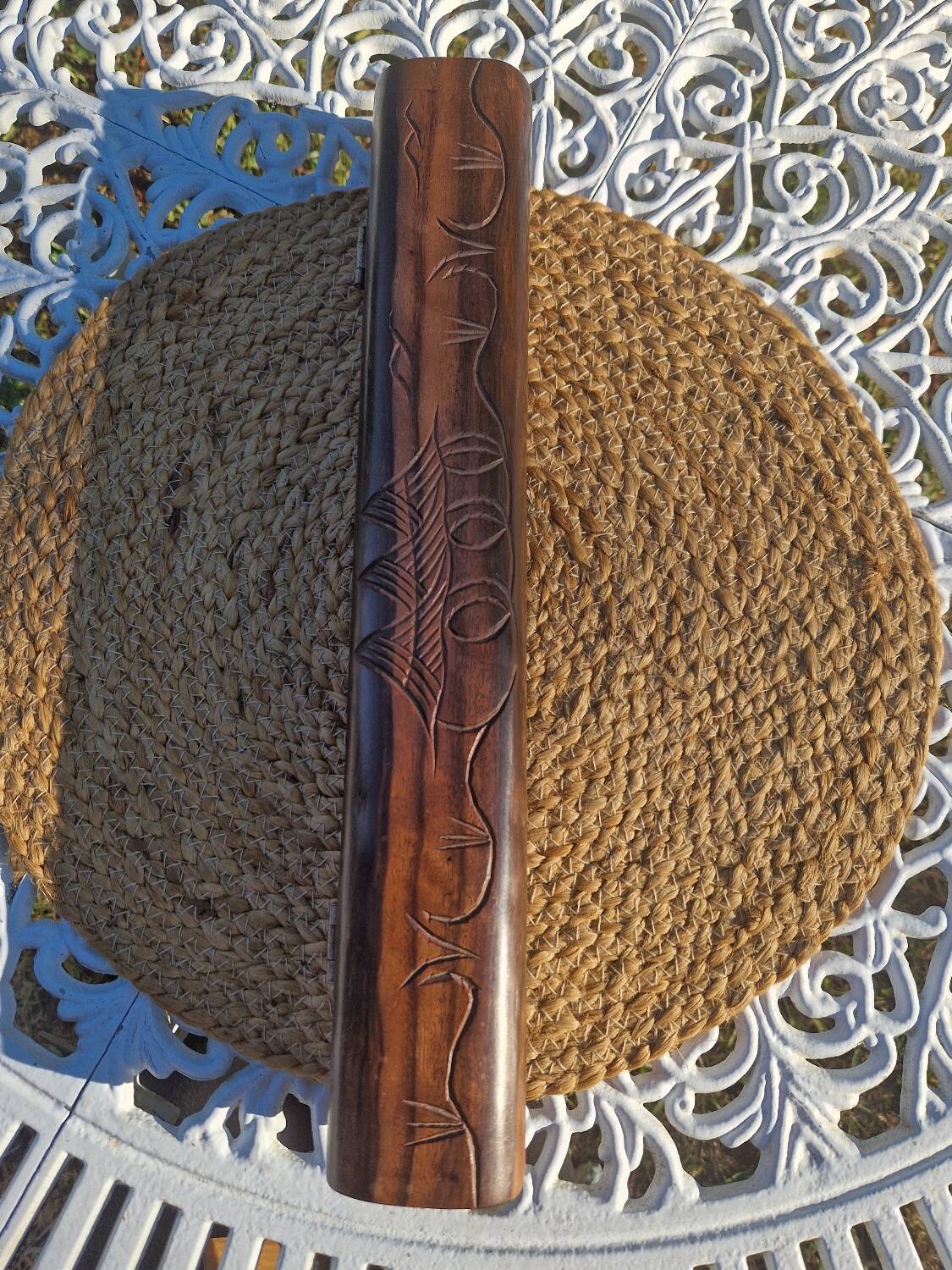 Jeu Awalé africain vintage en bois avec ses 48 graines