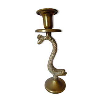 Candleholder brass fish feet