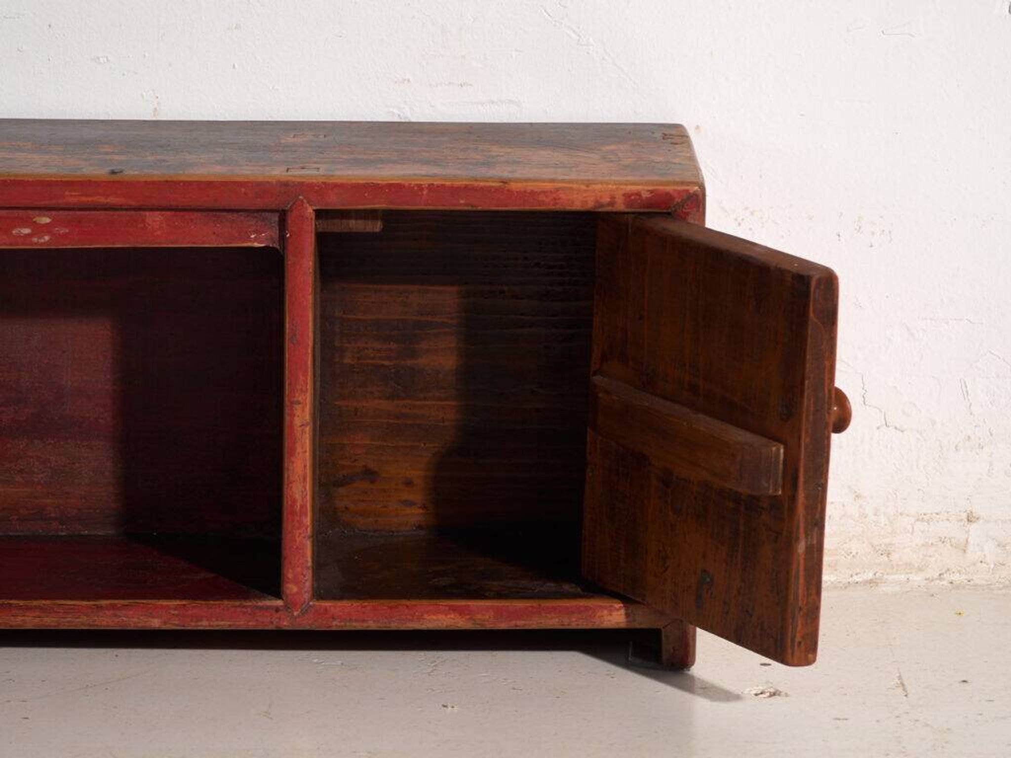 Antique low elm wood furniture – China, around 1900