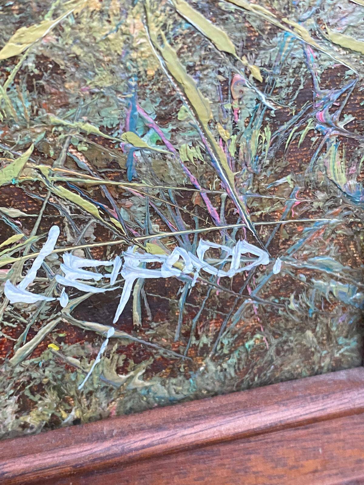 Tableau L Eiford oil painting on canvas hunting dog 68x58cm