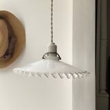 Opaline pendant lamp with porcelain socket