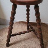 Tripod stool with turned legs