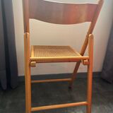 70s chair with rattan cane
