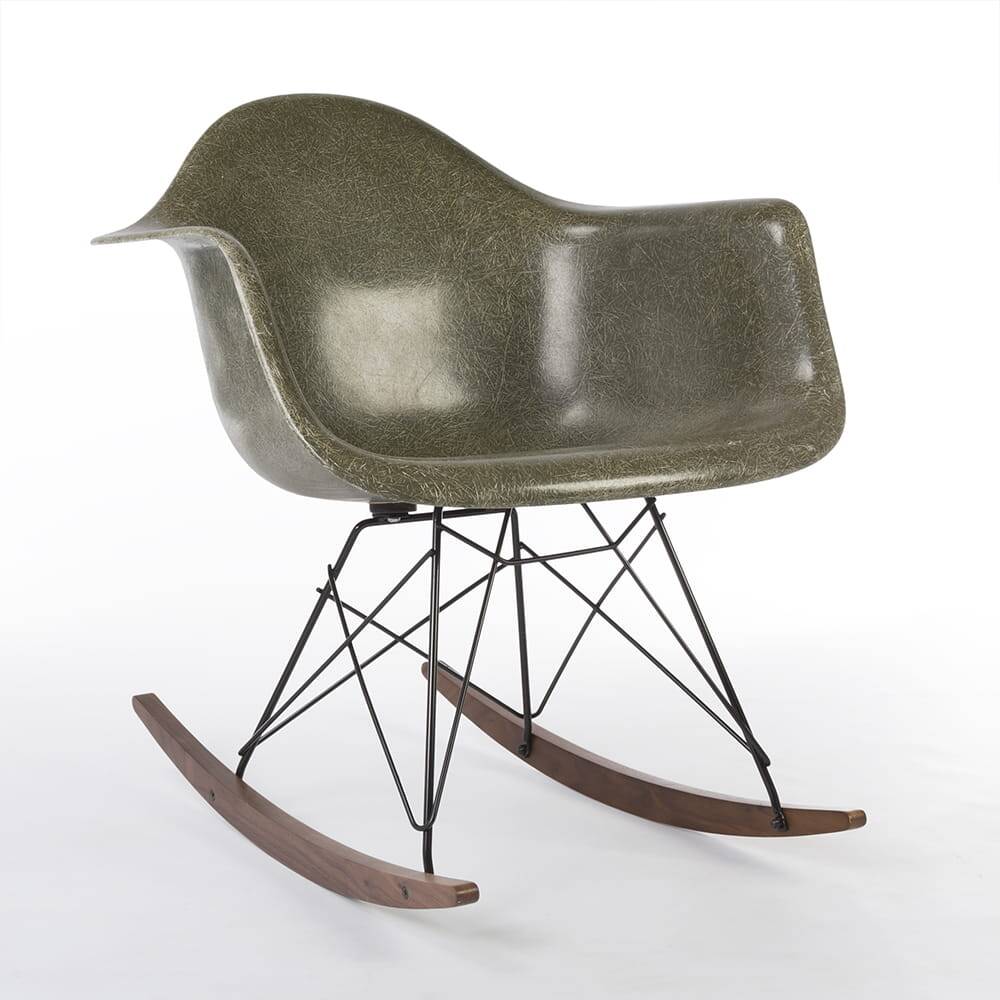 Olive Green Herman Miller Original Vintage Eames RAR Rocking Arm Chair