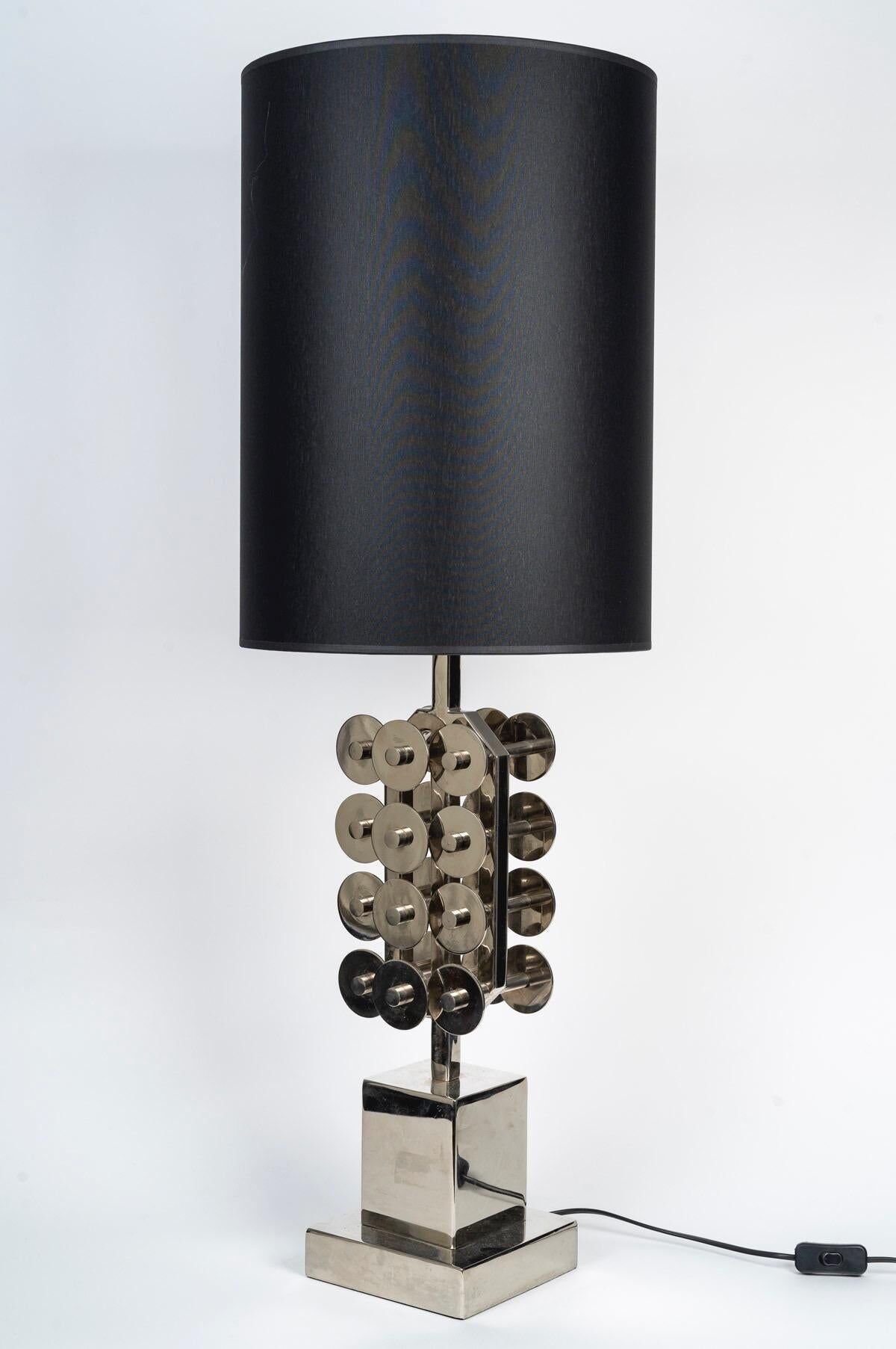 1970s vintage chrome table lamp