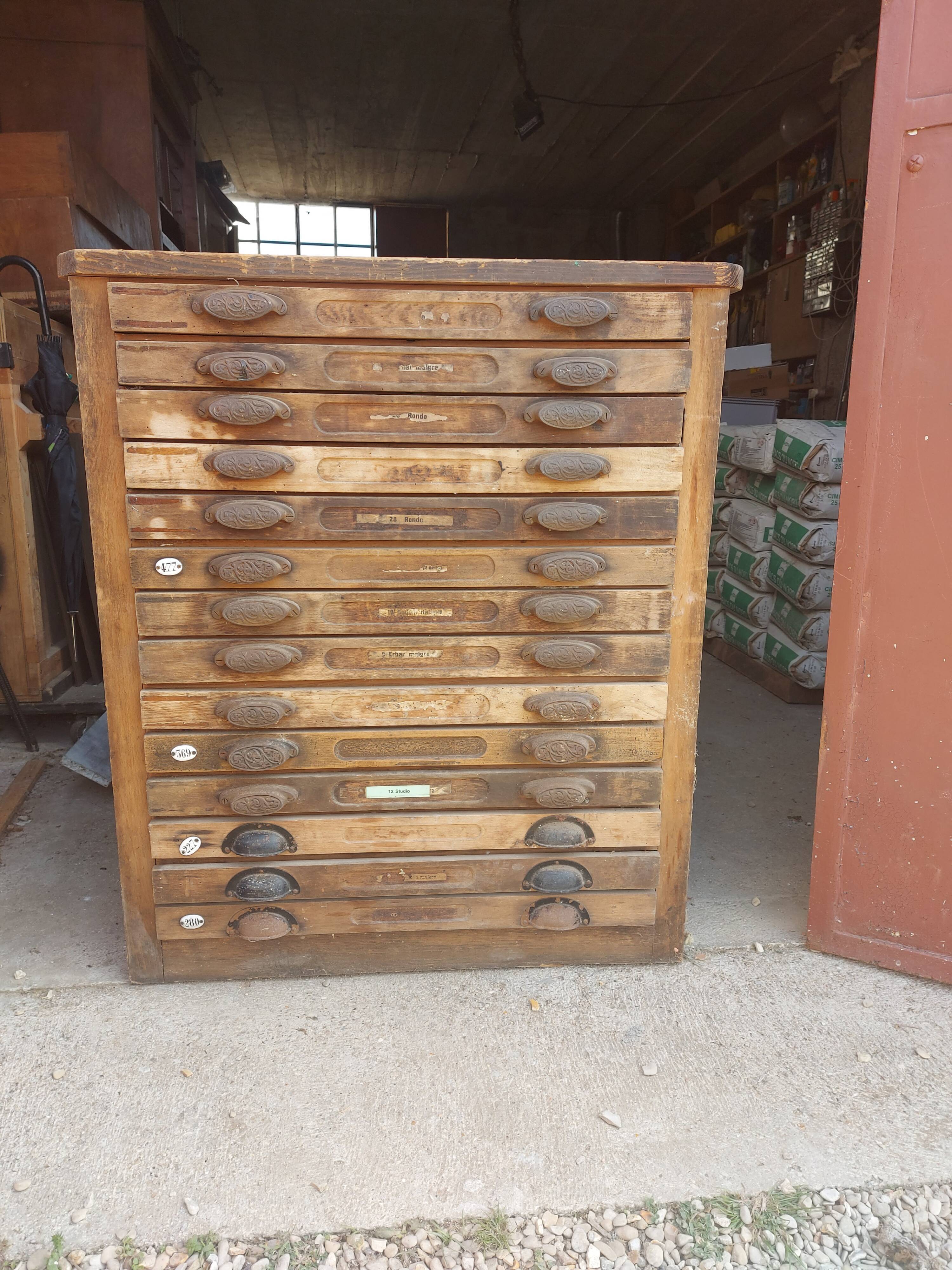 Drawer cabinet for printing castings