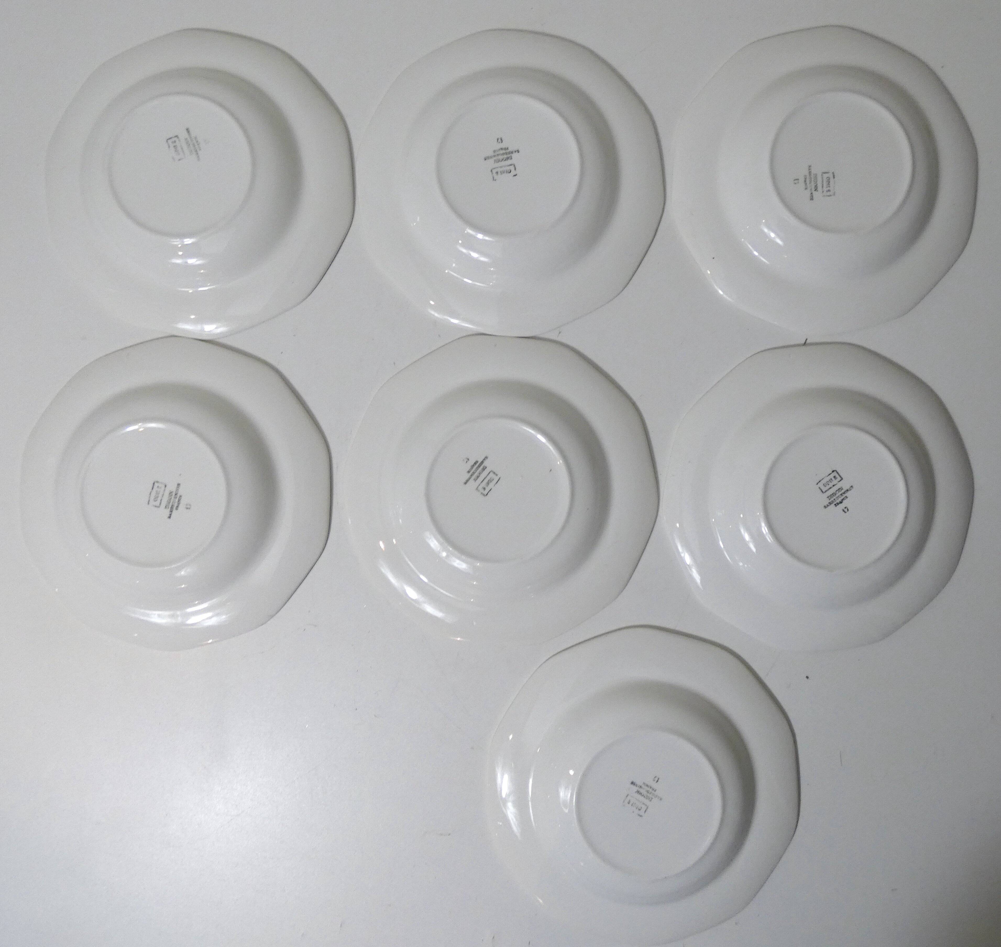 Digoin sarreguemines 7 deep plates odile
