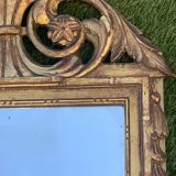 Antique mirror with gilded wood pediment, Louis XVI style