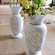 French antique opaline vase painted by hand