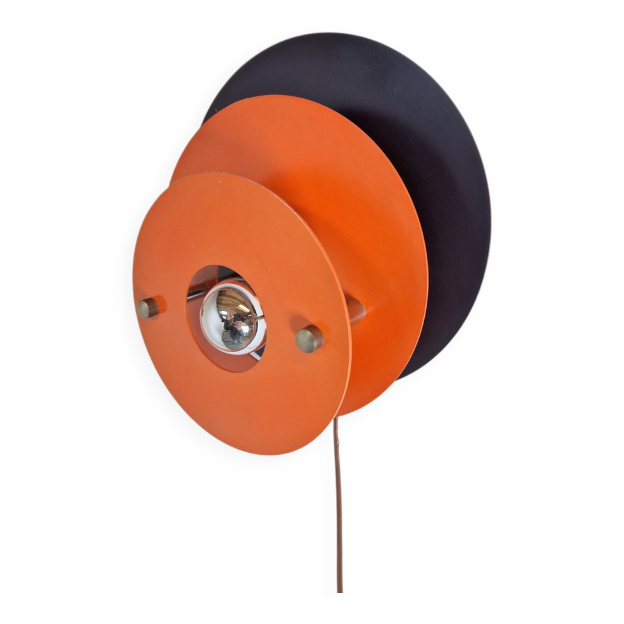 Mid-Century Metal Discus Wall Lamp attributed to Herda, 1960s