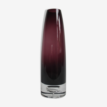 Scandinavian vintage purple colored glass vase