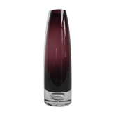 Vase vintage scandinave en verre coloré pourpre
