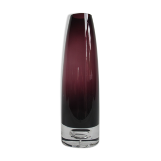 Scandinavian vintage purple colored glass vase