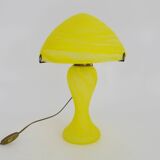 Yellow glass paste mushroom lamp in Art Nouveau style