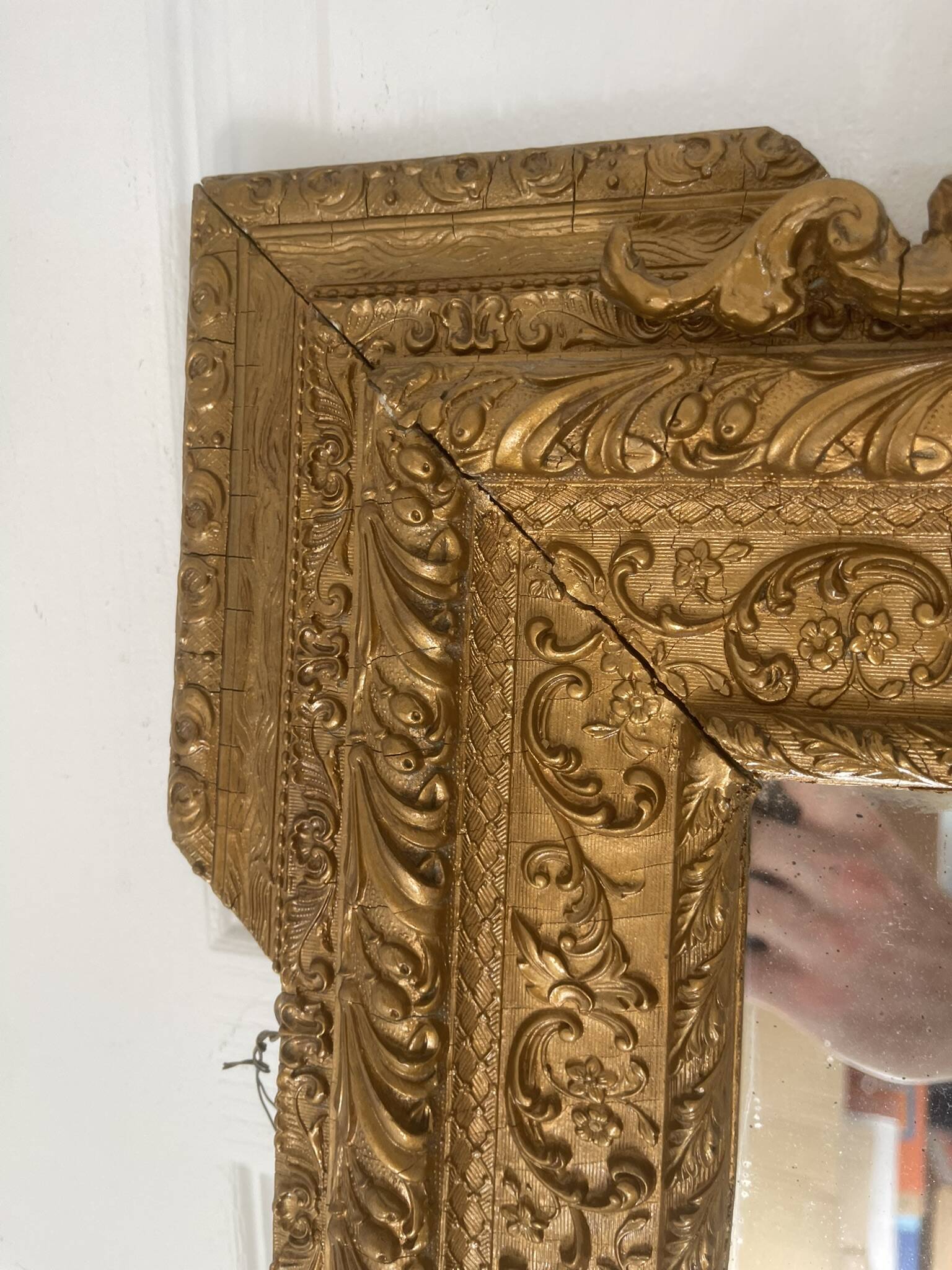 Antique Gilded Mercury Wall Mirror Napoleon III 71x57cm