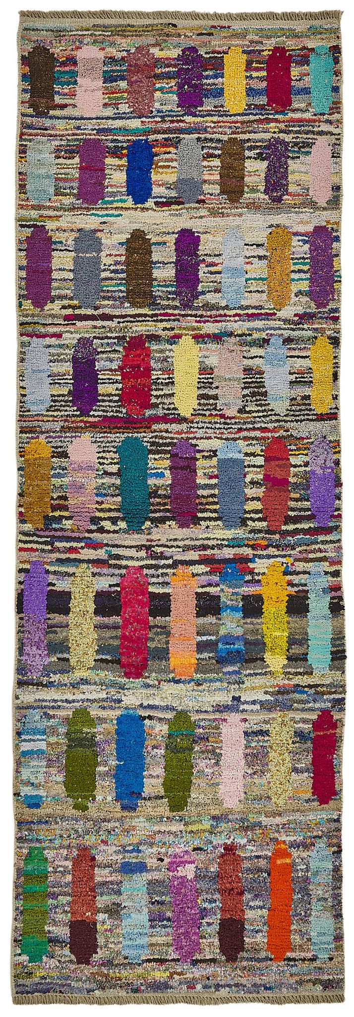 Tapis boho recyclé turc fait main 94 cm x 275 cm