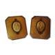 Ancient metal chocolate boxes with royal portraits