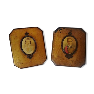 Ancient metal chocolate boxes with royal portraits