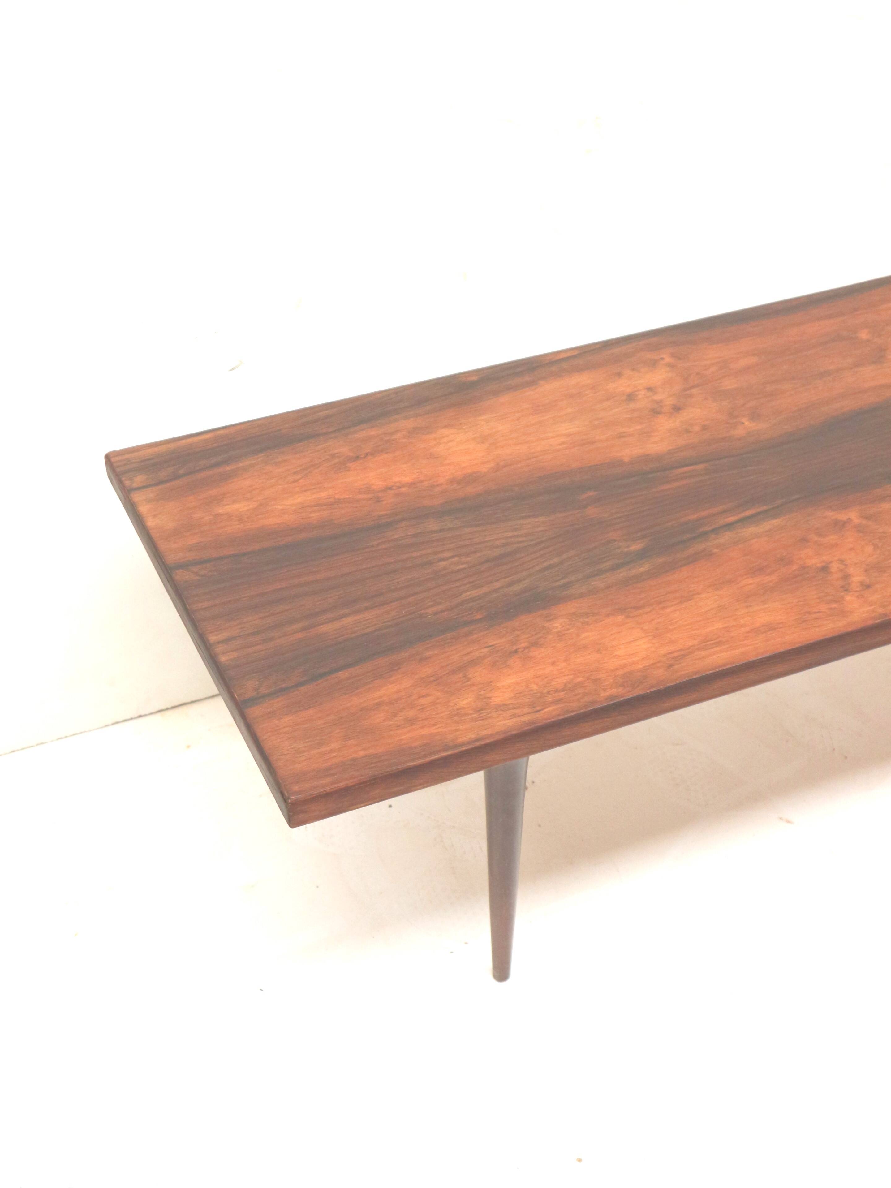 Large rare mid century rosewood coffee table from the 1960s