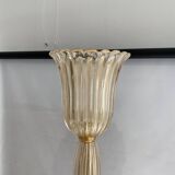 Signed Archimede Seguso Murano Glass Floor Lamp Gold Italian Art Deco 1980s