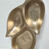 Plateau feuille laiton massif vintage