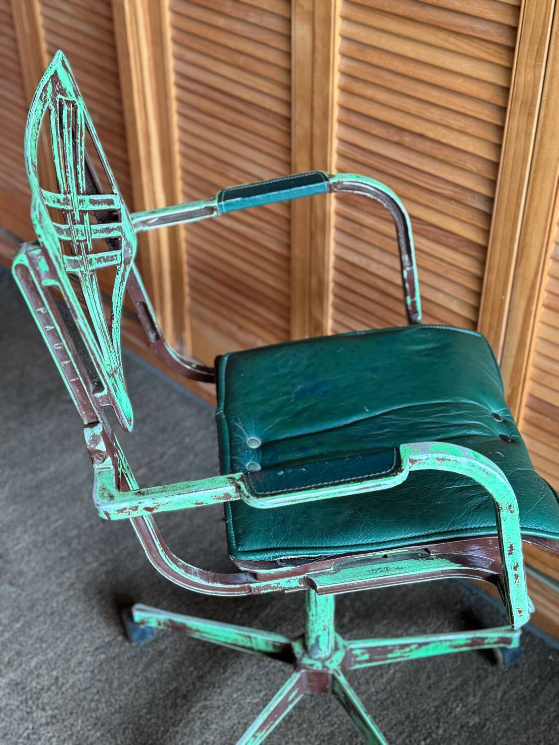 Metal and leather office chair