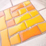 Round ceramic and steel coffee table