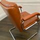 Vintage camel leather and chrome executive chair - Italian design by Co.Fe.Mo - 80's