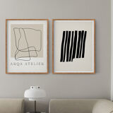 Pair of giclee prints. Abstract wall art set of two, A3
