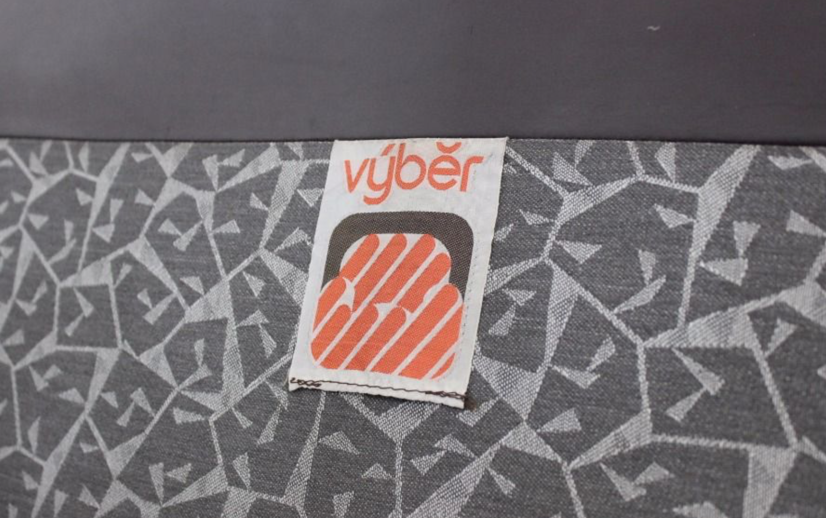 Mid-century black leather sofa