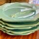 5 vintage barbotine asparagus plates