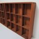 Two wall shelves with vintage solid wood compartments 80s