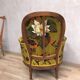 Fauteuil Bergère à coussin de style louis XVI retravaillee