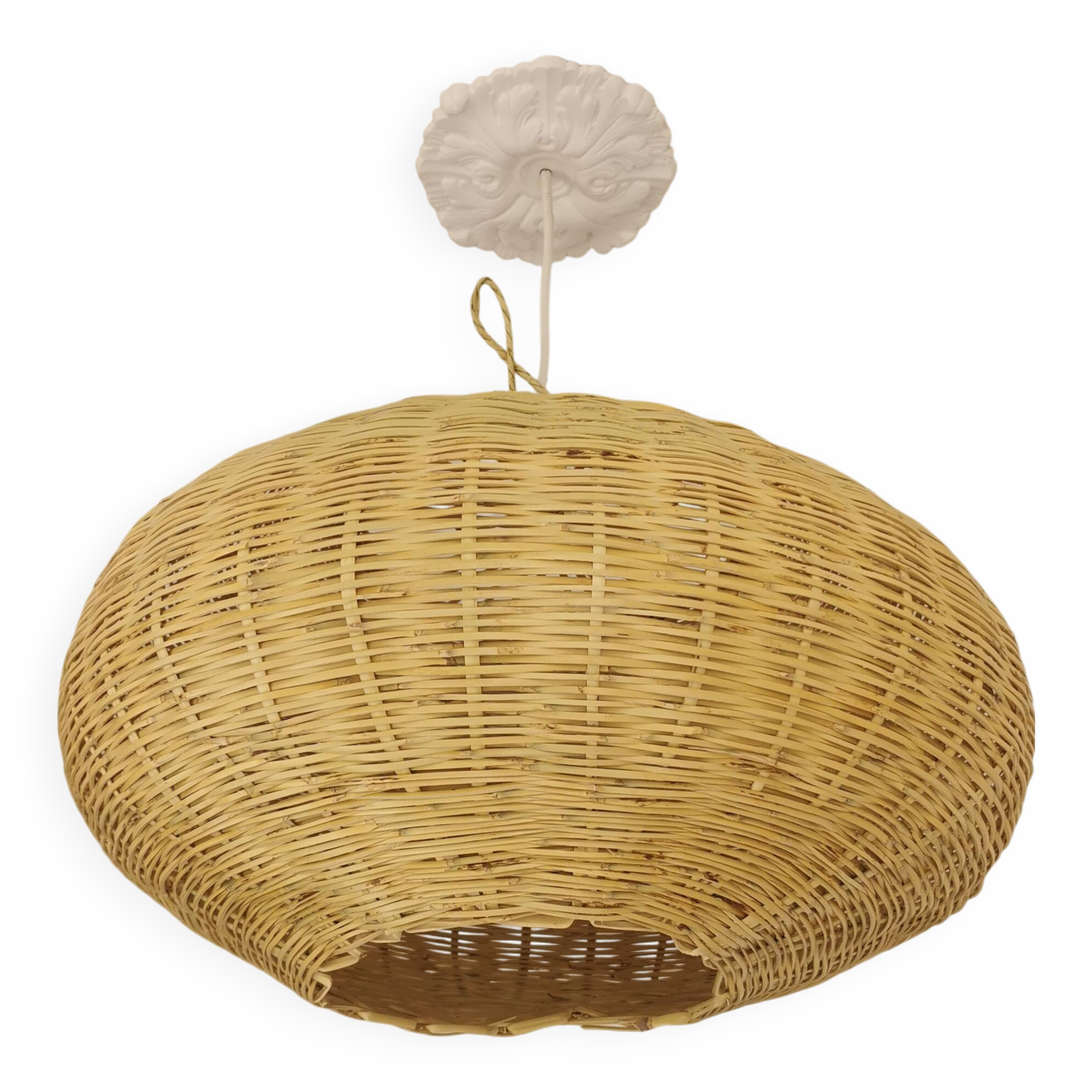 Suspension Gabrielle en Rotin Tressé – 60×30 cm – Fabrication Artisanale Ma