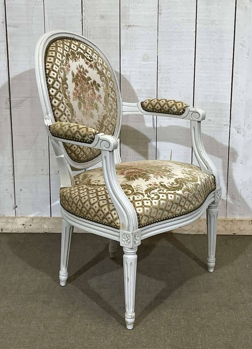 1970s Louis XVI style cabriolet armchair