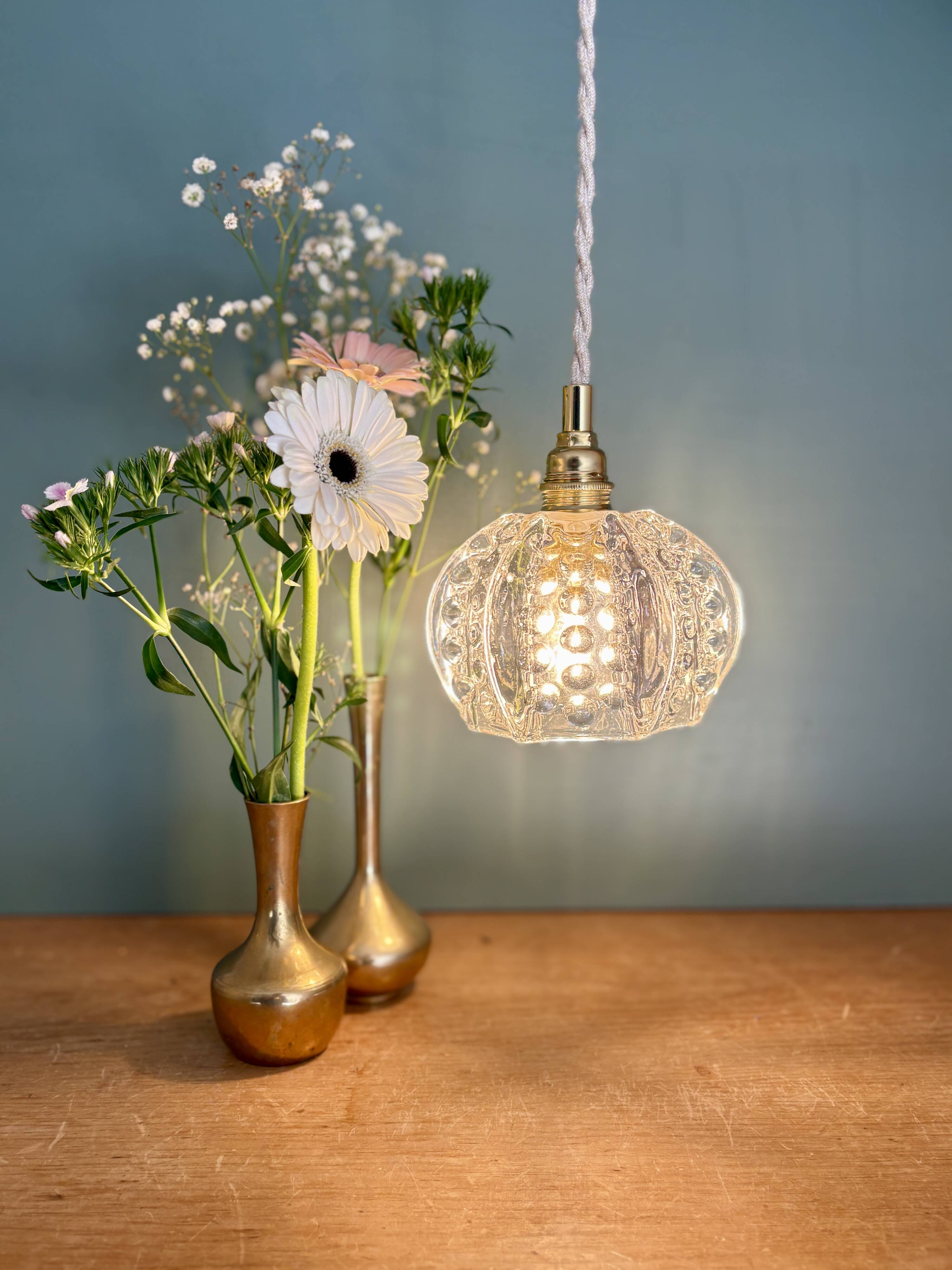 Vintage glass suspension globe