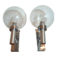 Pair of bubbled glass and inox wall lamps Doria Leuchten design 70s