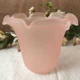 Duo of pink frosted glass tulips