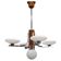 Art Deco chrome and walnut chandelier with milky glass shades, Czechoslovakia, 1