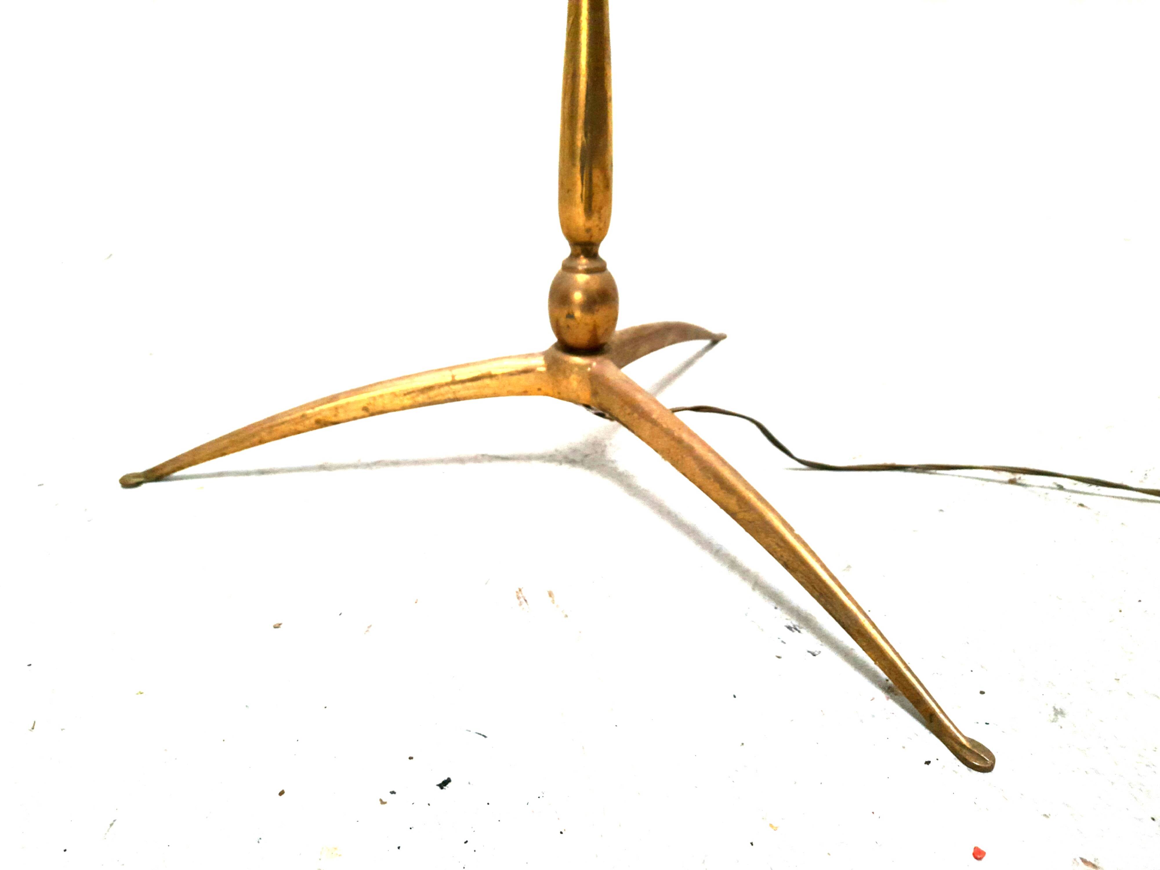 Vintage Italian gilded bronze floor lamp from the 1940s