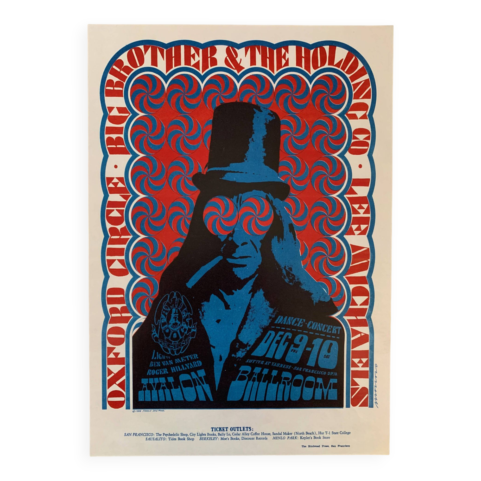 Victor moscoso pop art affiche psychédélique big brother and the holding company janis joplin