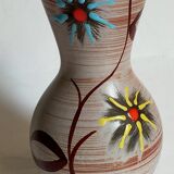 German ceramic vase west-germany with two flowers model n°1256