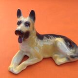 1970s zoomorphic sculpture glazed ceramics german shepherd dog