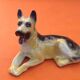 Sculpture zoomorphe  céramique vernissée  chien berger allemand