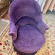 Small purple velvet tub chair