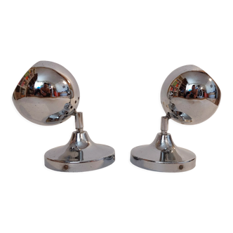 Pair of Omi adjustable aluminum vintage sconces