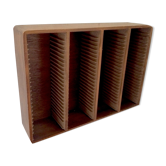 Rack à CD mural vintage bois meuble de rangement Hi-FI étagère CIRCA 1980