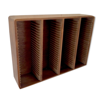 Vintage Wall Mounted CD Rack Wood Storage Cabinet Hi-FI Shelf CIRCA 1980