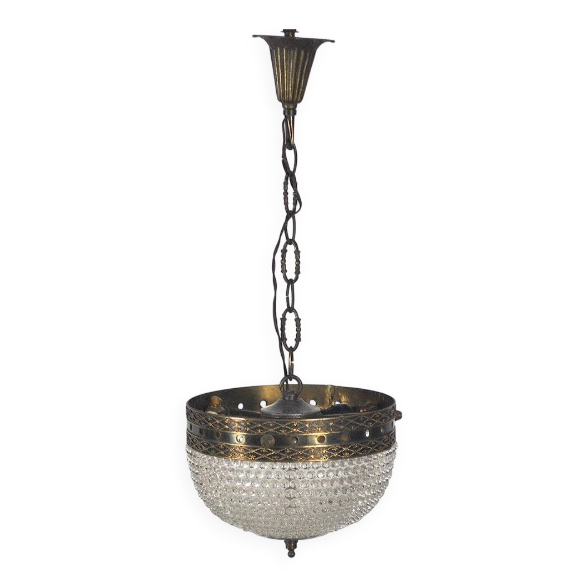 Glass and brass lamp, 1950s