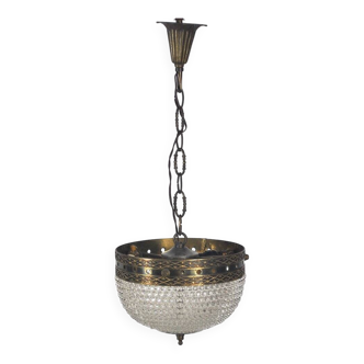 Glass and brass lamp, 1950s